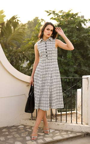 Black & White Tweed Day Dress