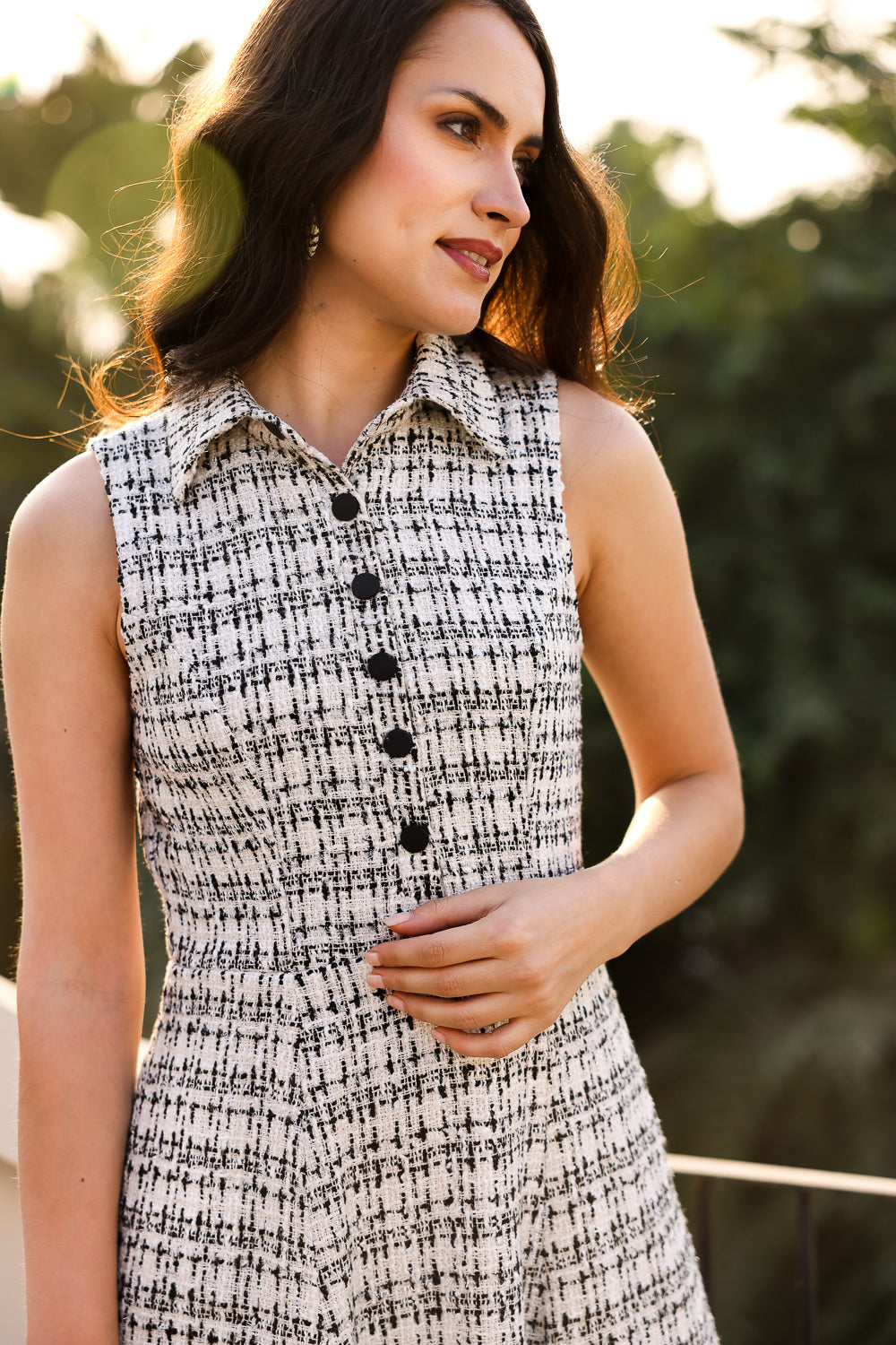 Black & White Tweed Day Dress