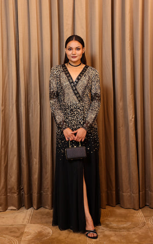 Black Gold Statement Gown