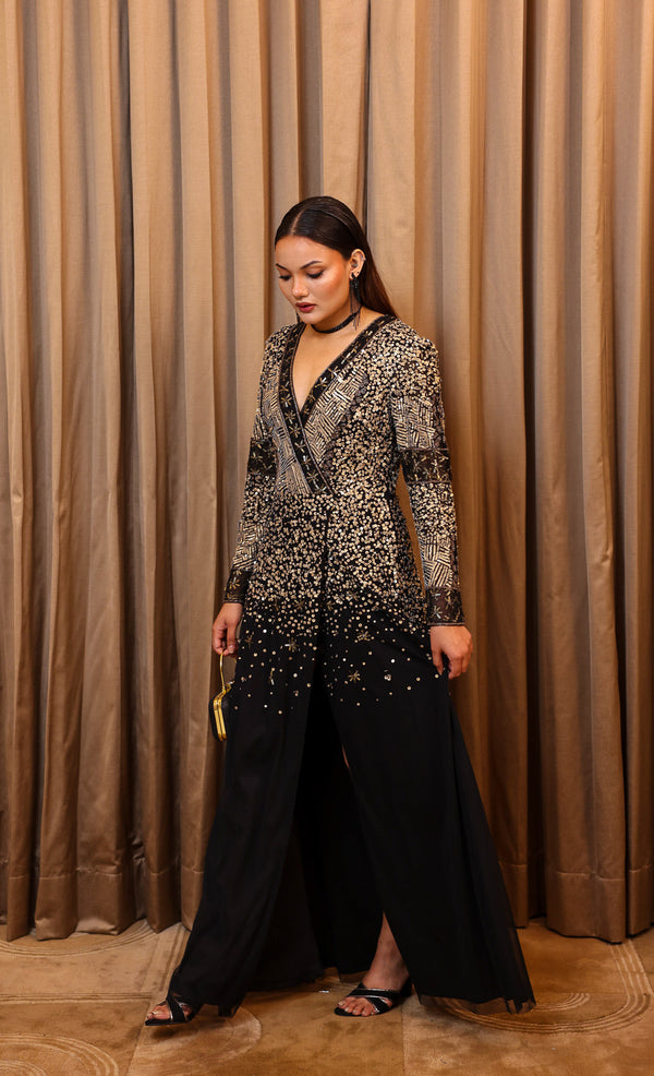 Black Gold Statement Gown