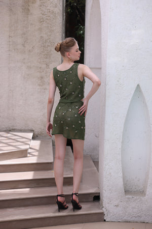 Olive Embellished Co-ord Set