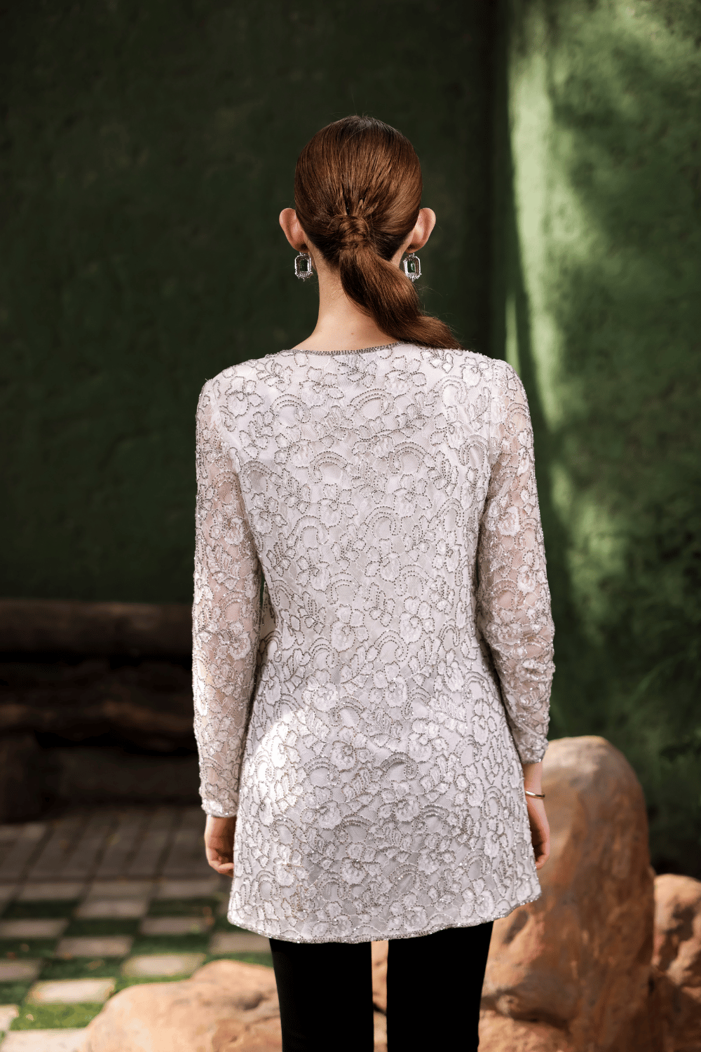 Edition Two black slim fit women’s trousers – front view, premium designer bottom wear