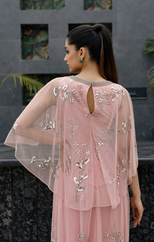 Soft Pink Cape Dress