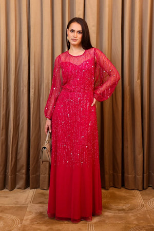 Hot Pink Sequin Gown