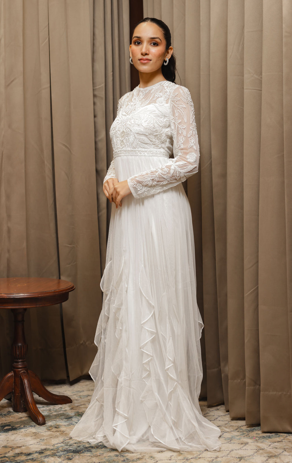 White Embroidered Gown