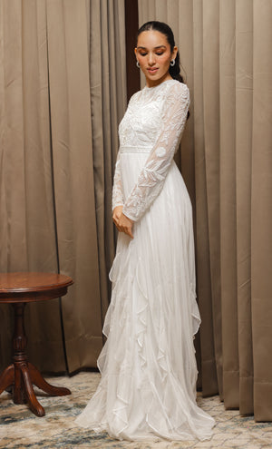 White Embroidered Gown