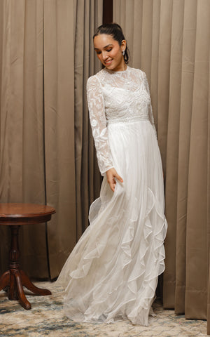 White Embroidered Gown