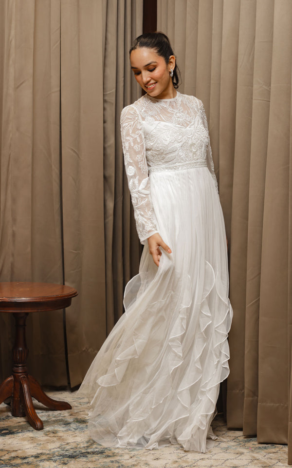 White Embroidered Gown