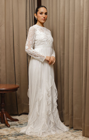 White Embroidered Gown