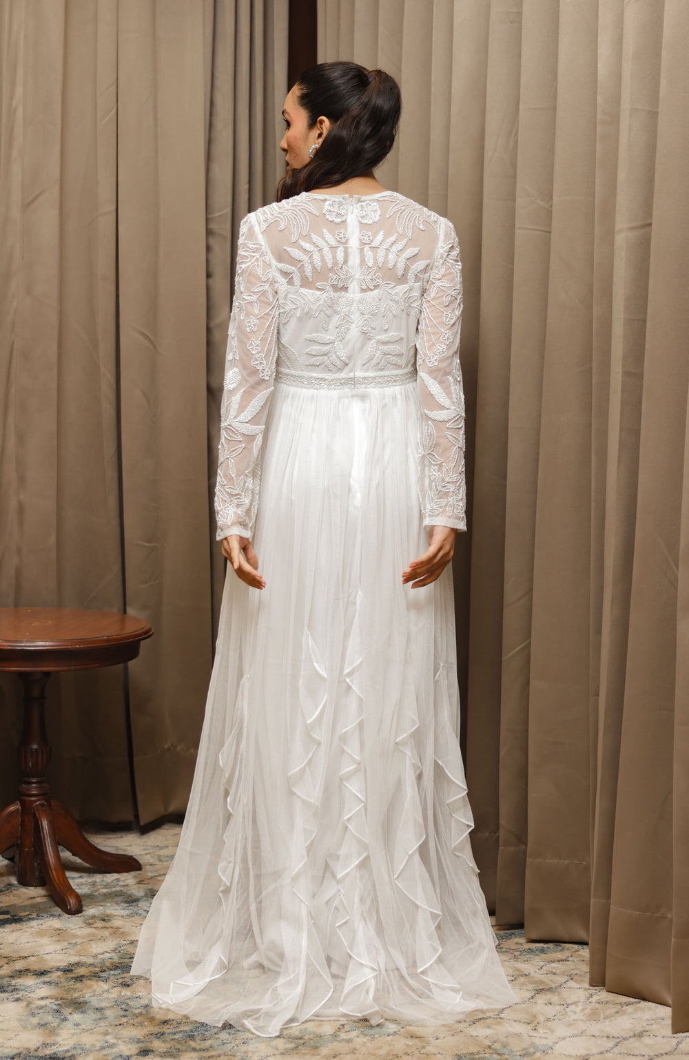 White Embroidered Gown