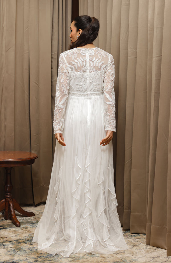 White Embroidered Gown