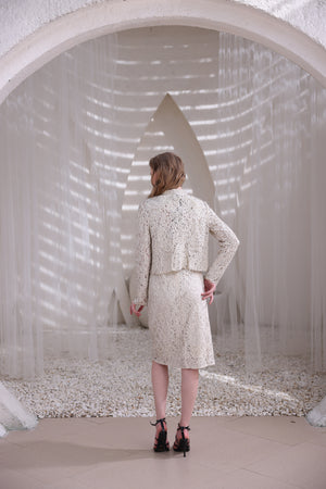Ivory Lace Dress and Shrug Set