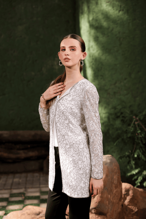 Edition Two black slim fit women’s trousers – front view, premium designer bottom wear