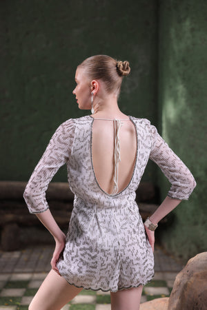 Ivory Sequin Playsuit