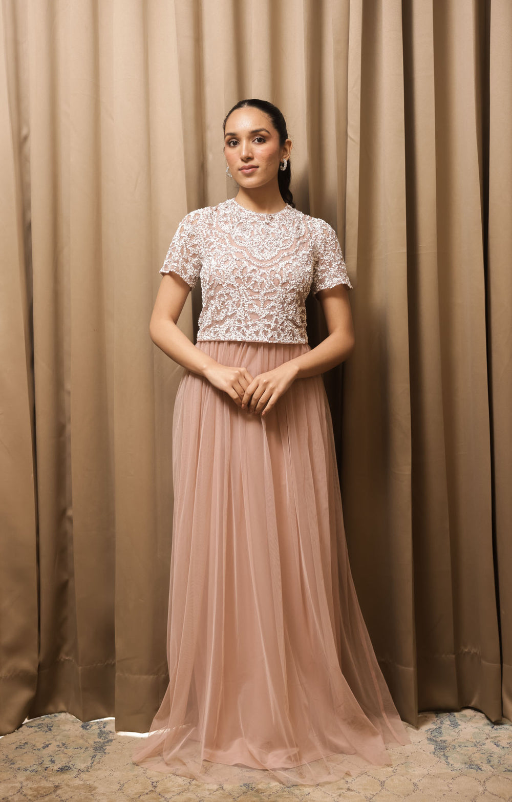 Blush Embroidered Gown
