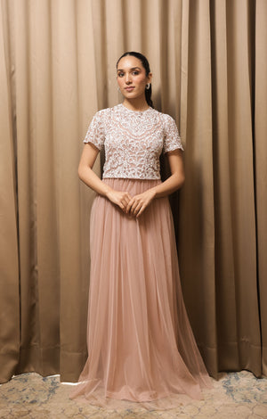 Blush Embroidered Gown