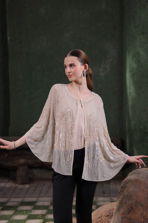 Champagne Embroidered Shrug