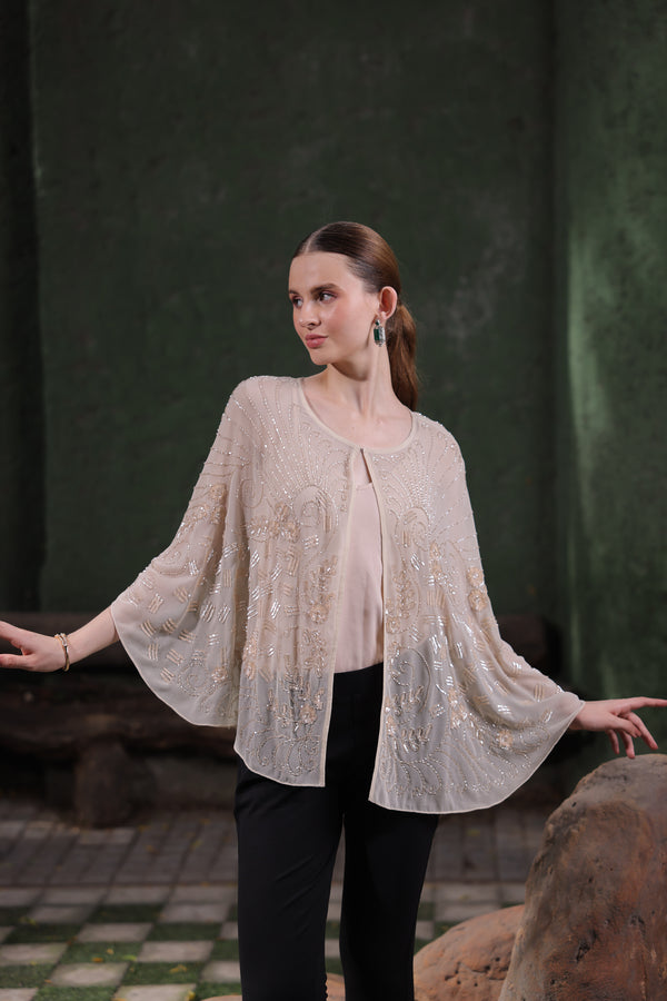 Champagne Embroidered Shrug