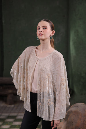 Champagne Embroidered Shrug