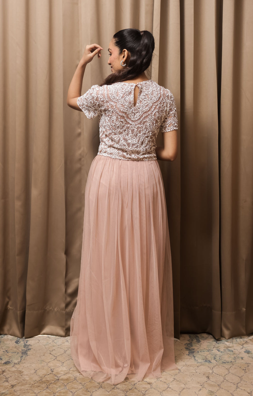 Blush Embroidered Gown