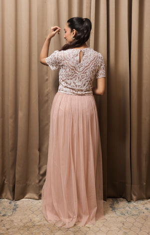 Blush Embroidered Gown