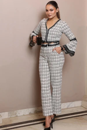 Monochrome Lace-Trim Co-ord