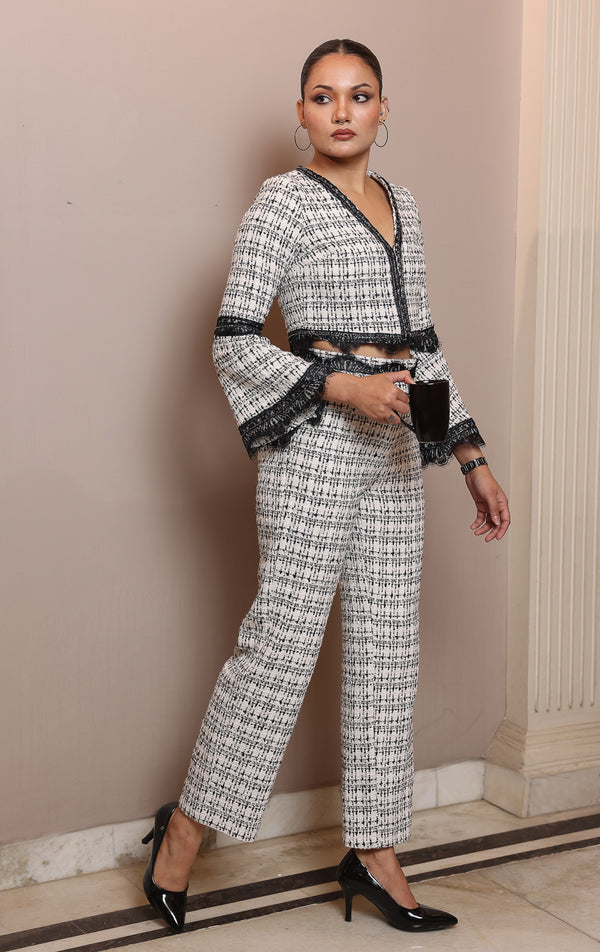 Monochrome Lace-Trim Co-ord