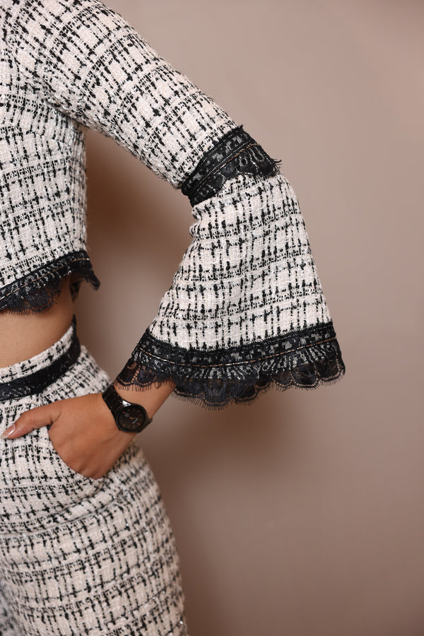 Monochrome Lace-Trim Co-ord