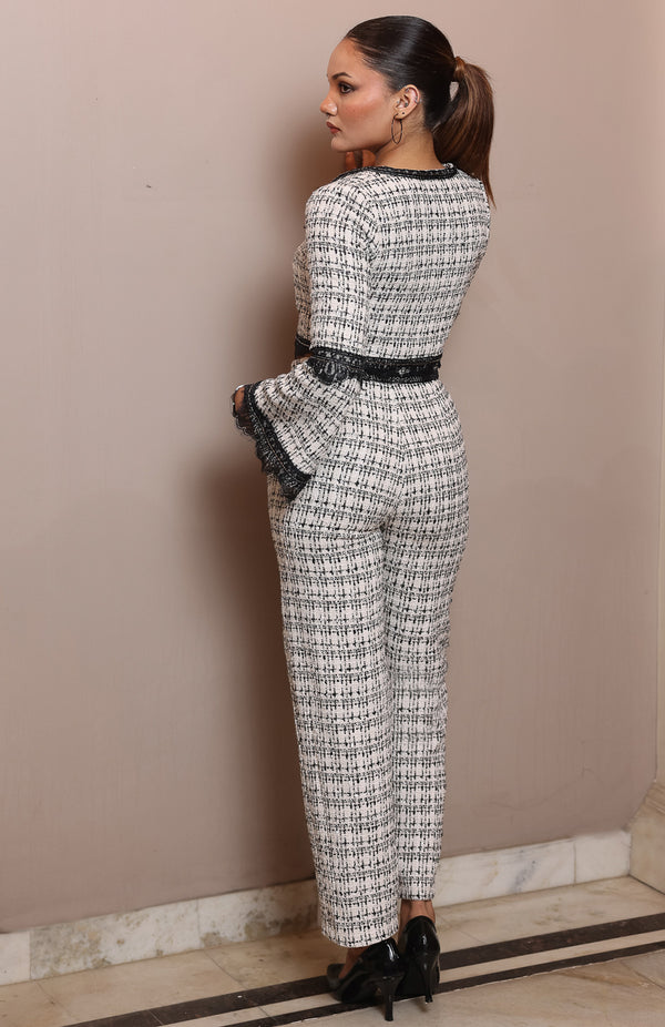 Monochrome Lace-Trim Co-ord