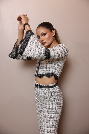 Monochrome Lace-Trim Co-ord