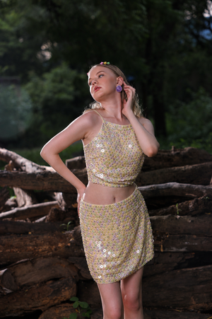 Lemon Sequin Co-ord Set