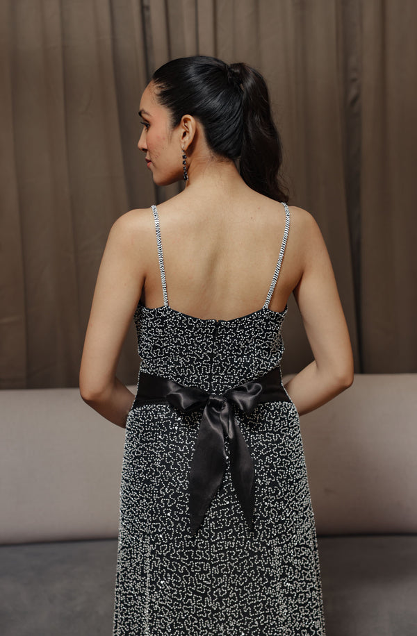 Black Bow Midi Dress
