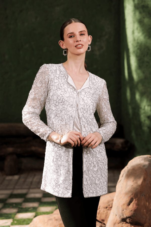 Close-up of premium fabric and stitching on Edition Two black slim fit trousers