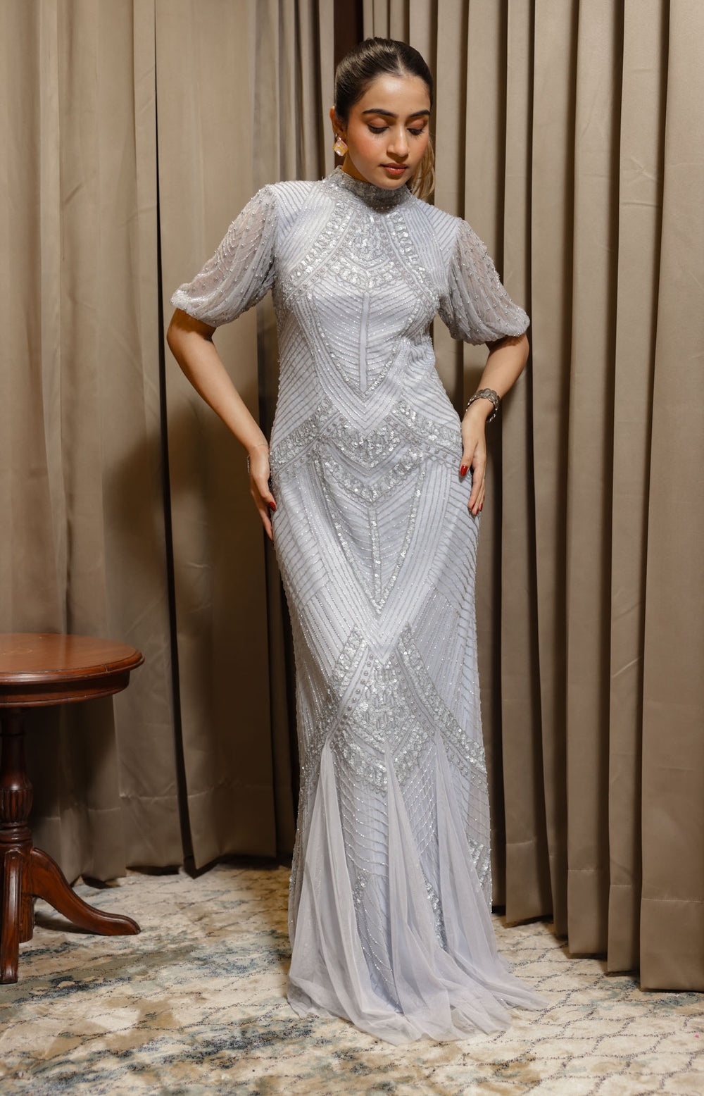 Ice Blue Structured gown