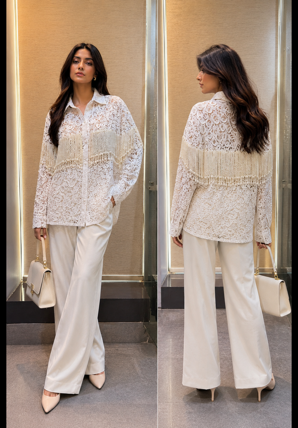 The Pearl Fringe Lace Shirt