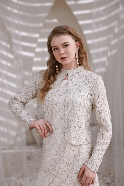 womens ivory lace dress ivory lace midi dress Women's Lace Midi Dress